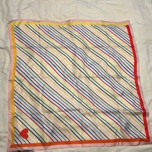 100% Silk Rainbow Hearts Scarf